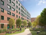 A CGI of new homes approved on the former Farmer Norton car park, in phase 2 of the work for 185 apartments