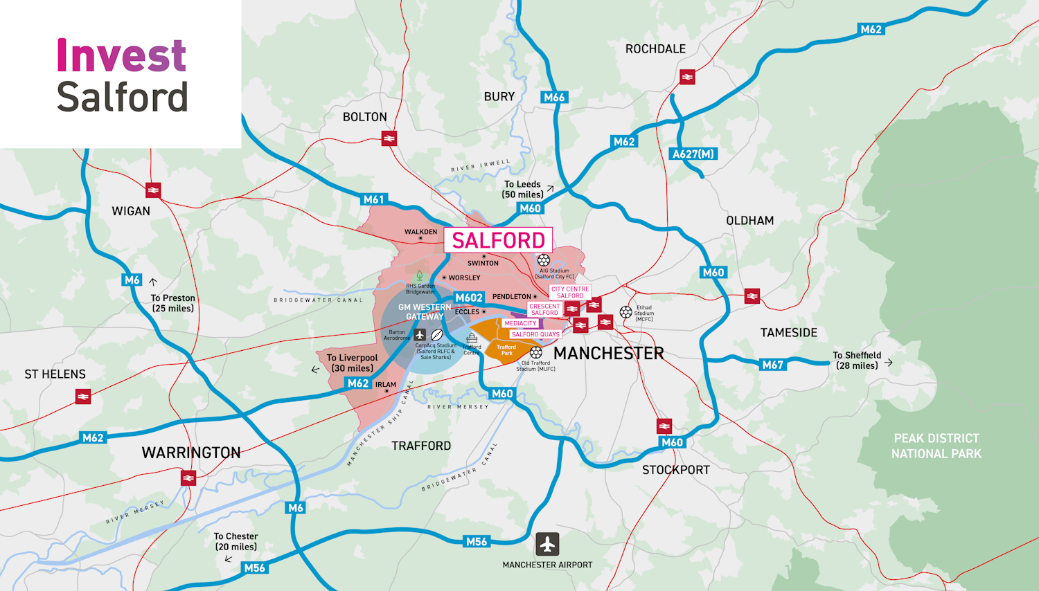 A map of Salford at a regional level