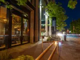 Outside the Embankment at night