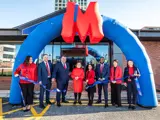 Staff outside the new Metro Bank store in Salford Quays