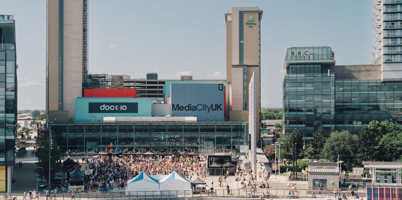 MediaCity piazza and buildings for BBC and Dock10
