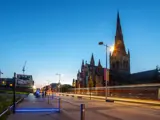 Salford Cathedral at night