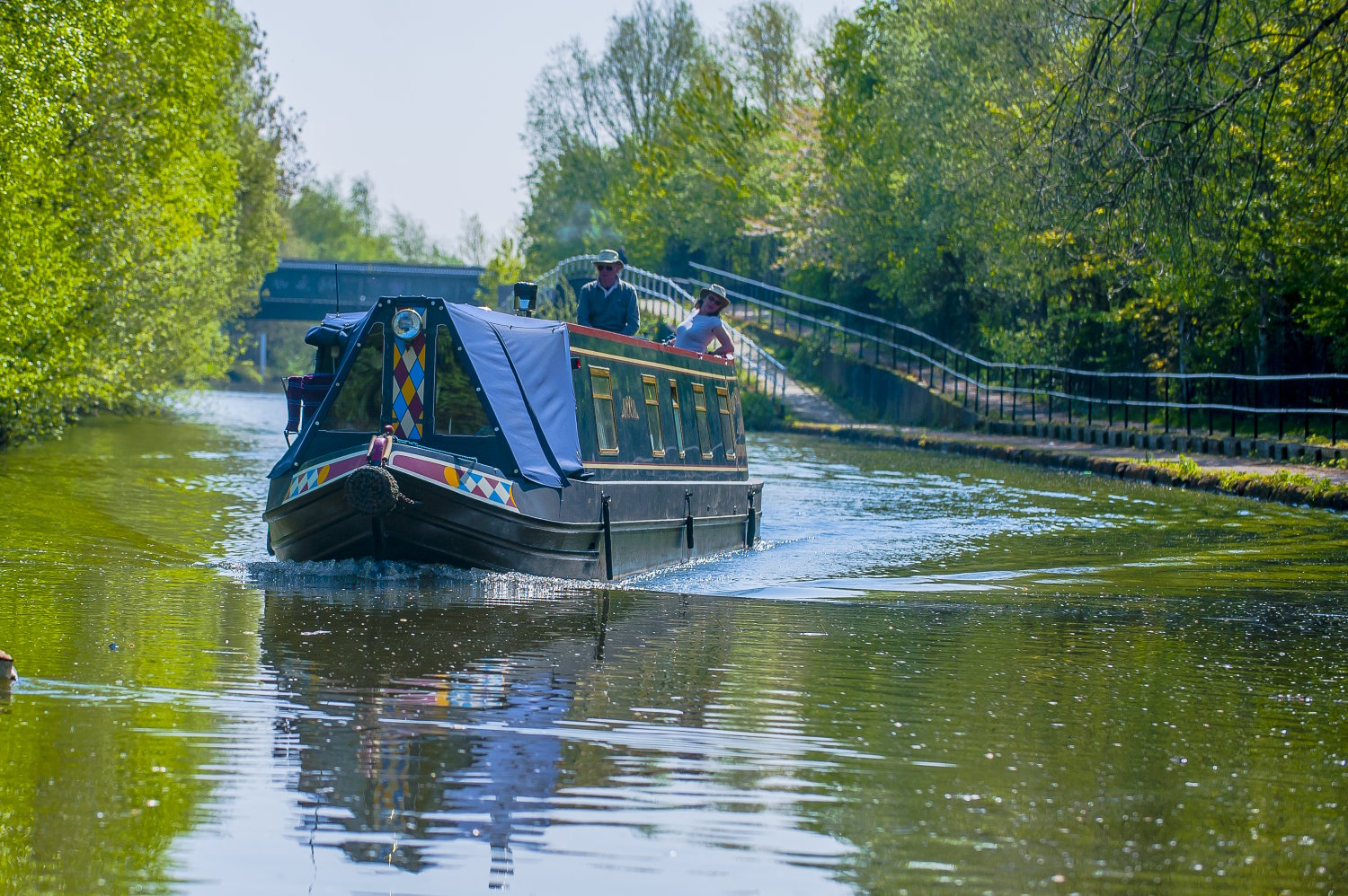 A narrowboat on the Bridgewater canal in Worsley