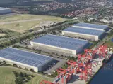 An aerial view of Port Salford