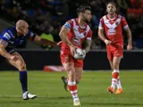 A Salford Red Devils rugby league player during a game